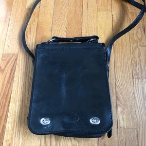 Italian leather black crossbody bag